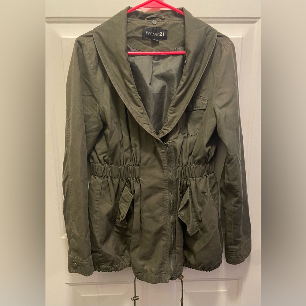 Forever 21 Utility Jacket in Olive